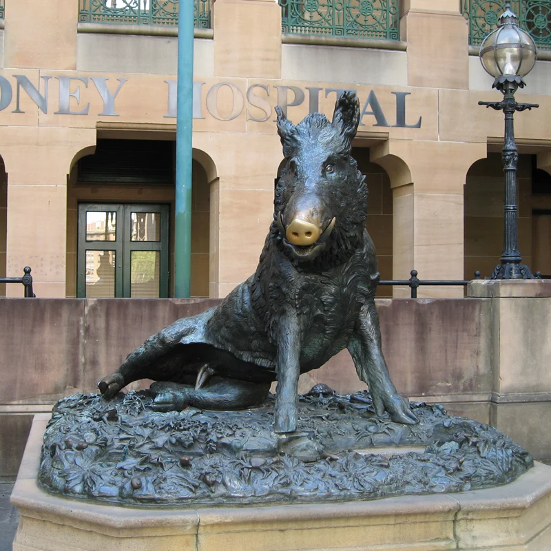 Sutton Place Park  decoration metal bronze big Wild boar fountain sculpture for sale