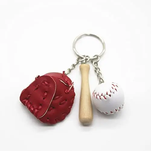 Baseball Bat Keyring Decorative Jacket Chain Attachments for Leather Jackets and Ladies Bags Key Chain