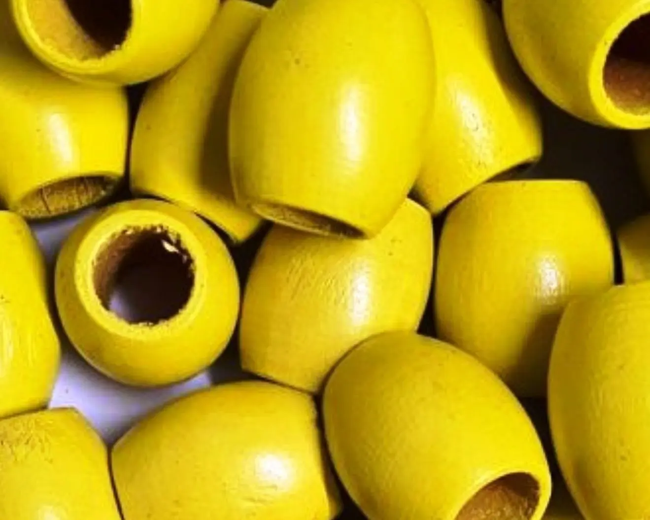 Multicolor Large Hole Beads for Macrame Mixed Pack craft  Custom Colored shaped sized Wooden Beads Made In India