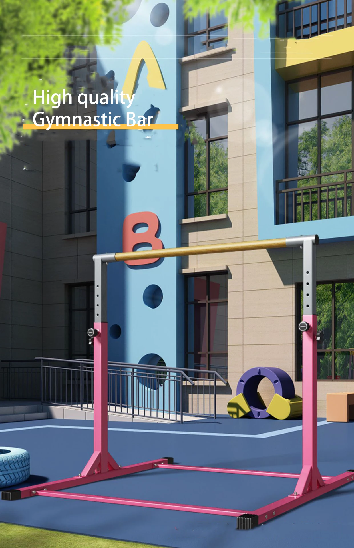 Horizontal Bar For Kids Gymnastics Bars Indoor Gymnastic Equipment Adjustable Junior Training Gymnastics