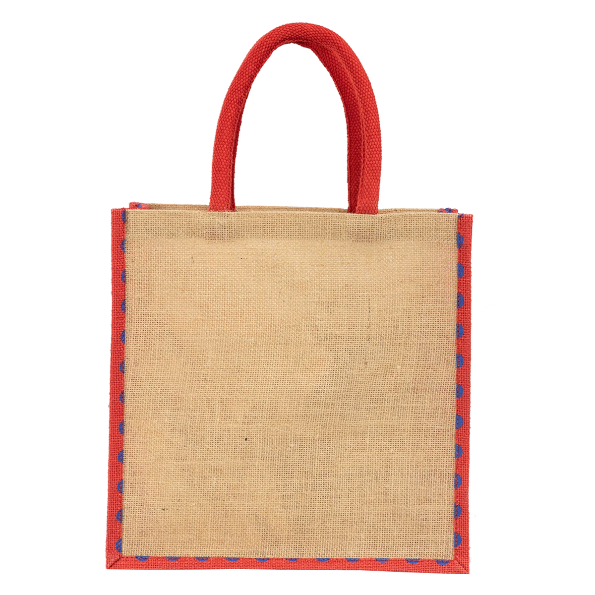 Eco-friendly 100% natural burlap jute shopping tote bag with webbing tape handle & customized print  & logo