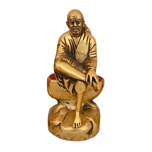 Алюминиевая позолоченная статуя Sai Baba для украшения дома