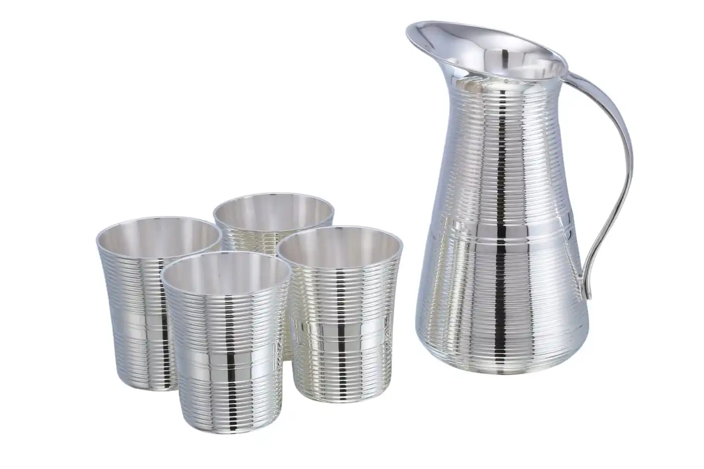 Nikhil Copper Pitcher Copper Pitcher with Set Of Four Tumbler With Nickel Painting Best For Healthy Life