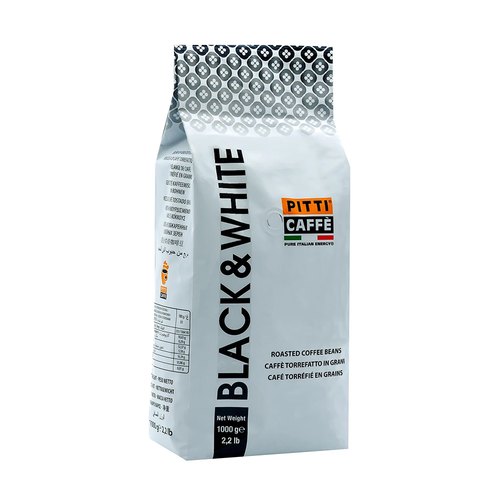 High Quality Italian Coffee - Black And White - 1 Kg Bag Roasted Beans - BIO Coffee Blend - Made in Italy - Samples Available