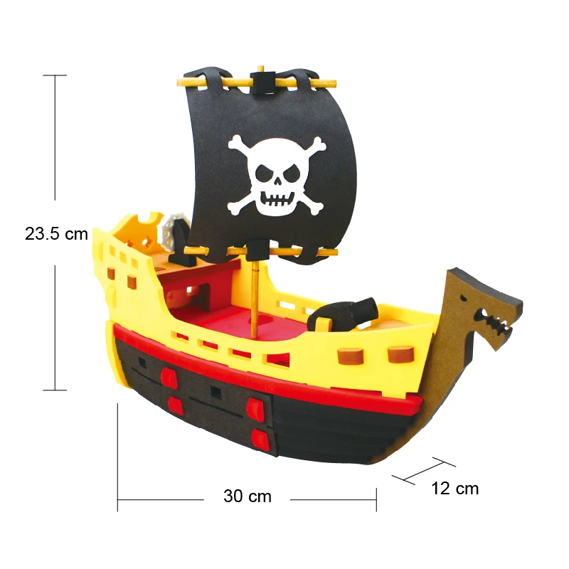 Multicolor 3d Soft Eva Foam Pirate Ship Jigsaw Puzzle