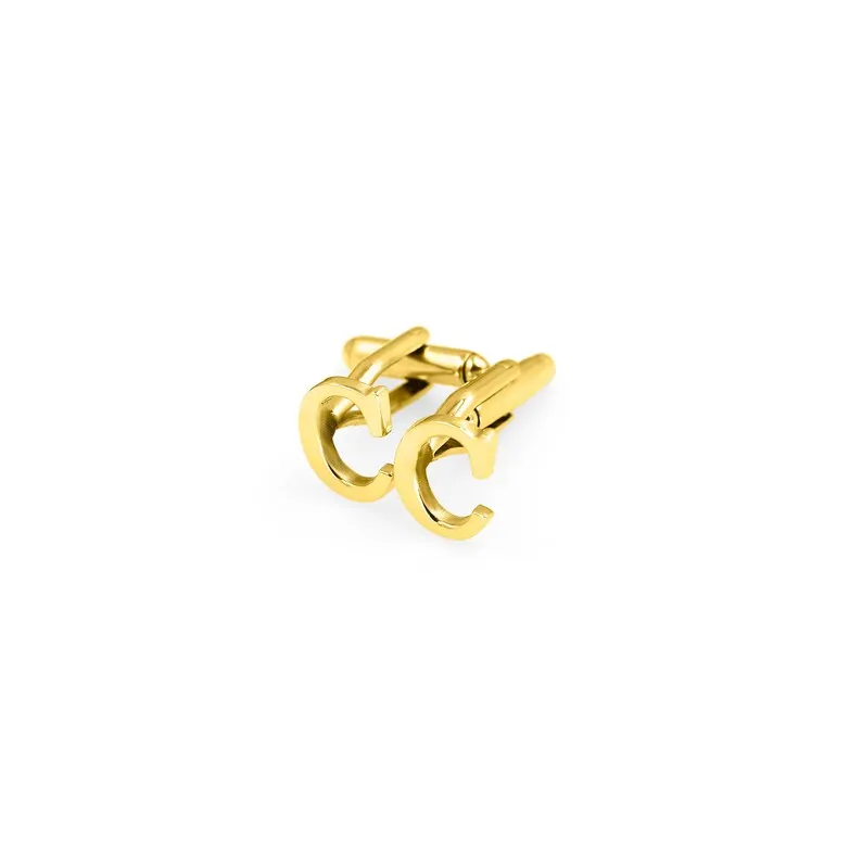 C  letter Cufflinks Groomsmen Proposal Gold Plated Initial Cufflink Best Wedding Gift For Him