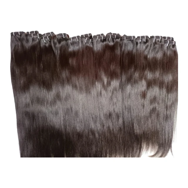 Wholesale Top Quality Indian Virgin Double Drawn Body Wave Human Hair Bundles Raw Straight curly Temple hair