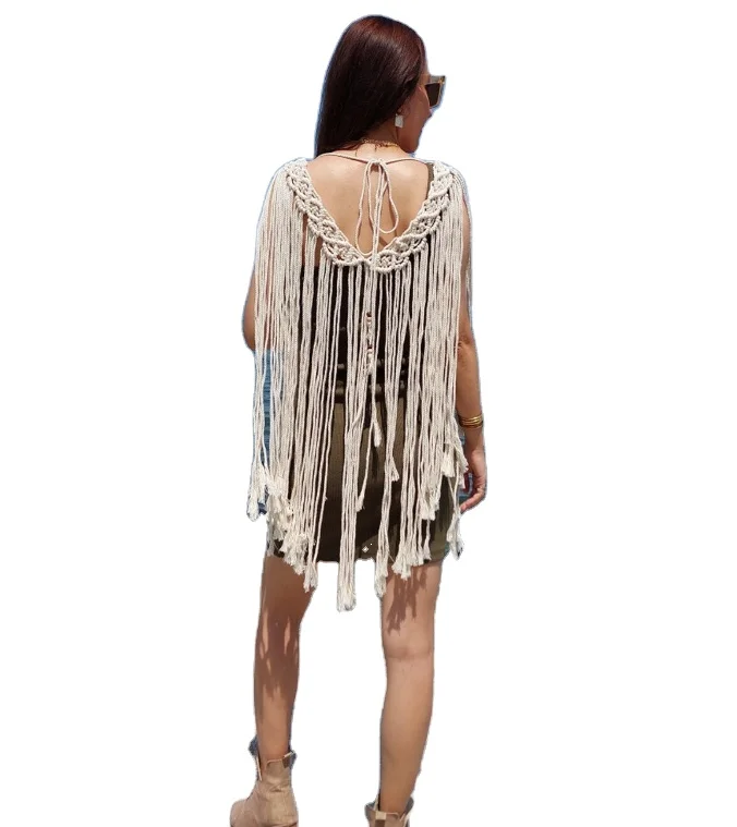 Beach Cover Up Boho Bikini Dress Beach wedding dress Macrame dress festival outfit