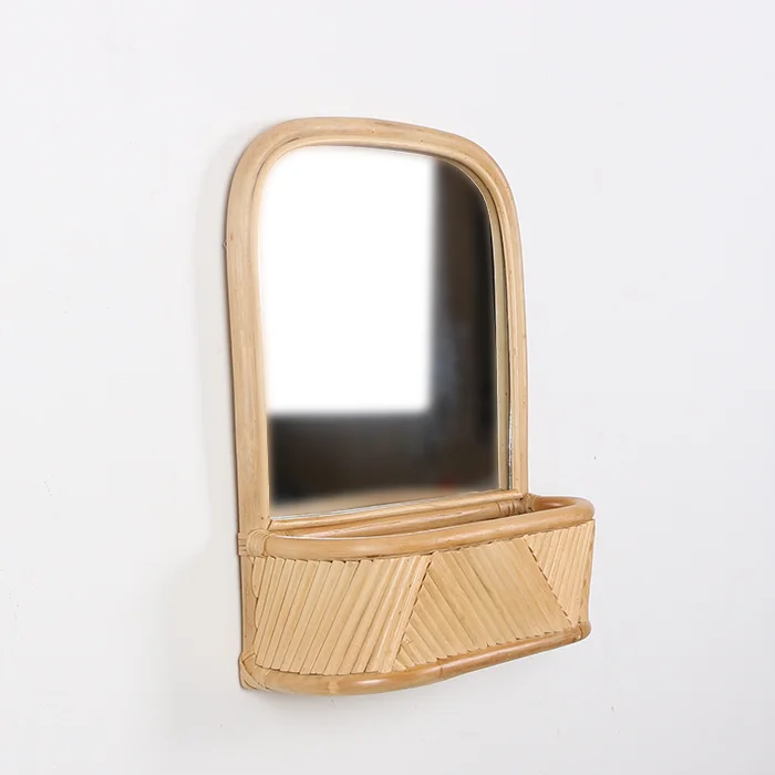 Wholesale rattan wall mirror decorations eco-friendly rattan for home decoration cheap price and high quality made in Vietnam