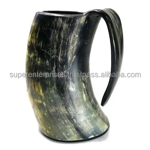 Vintage Horn Mug Best Indoor Decor Unique Material Design With Natural Colored Highly Design Drinking Mug
