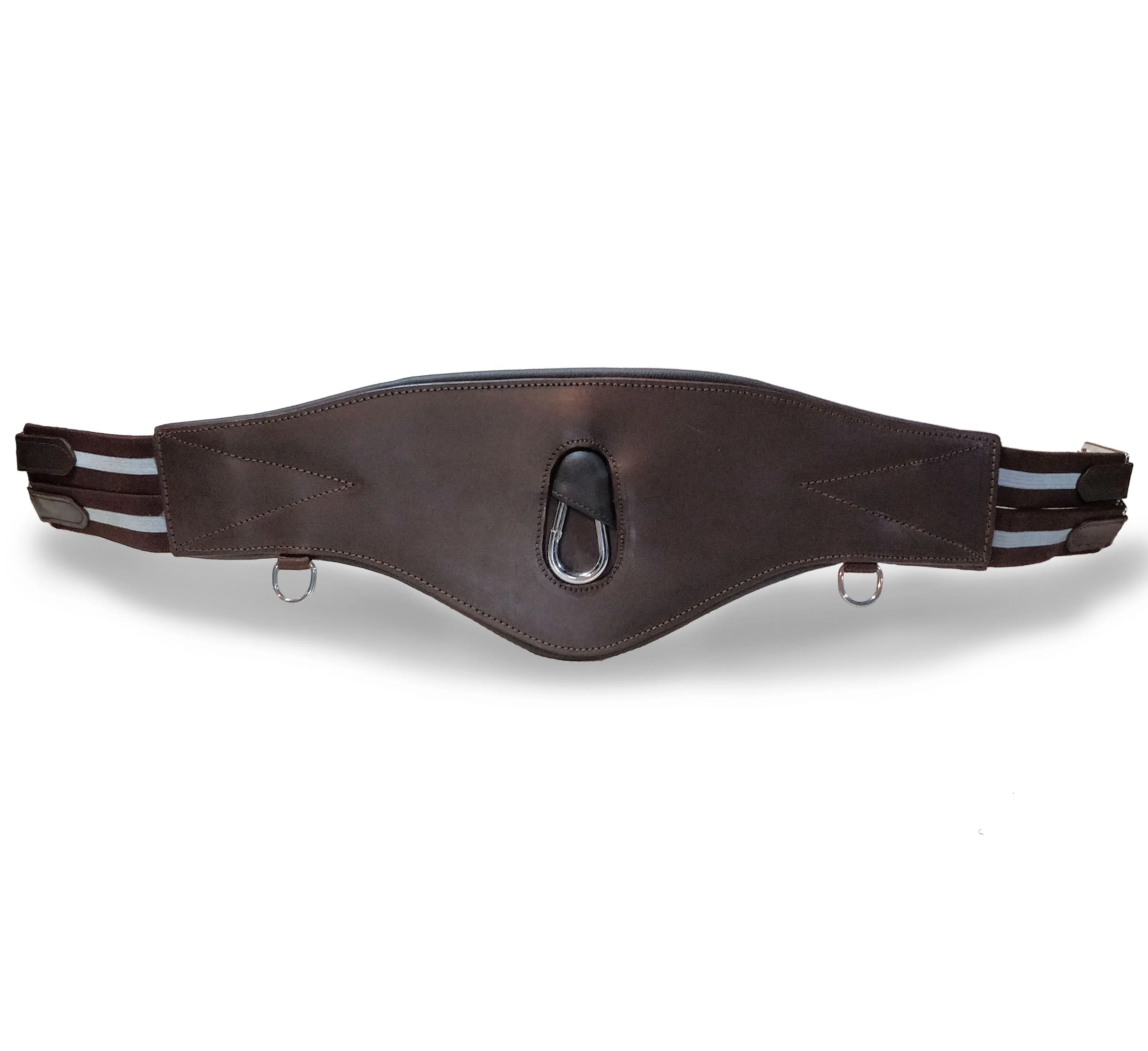 Wholesale designer pure Leather Padded Belly girth High quality  Black Brown custom Horse riding racing equipment lightweight