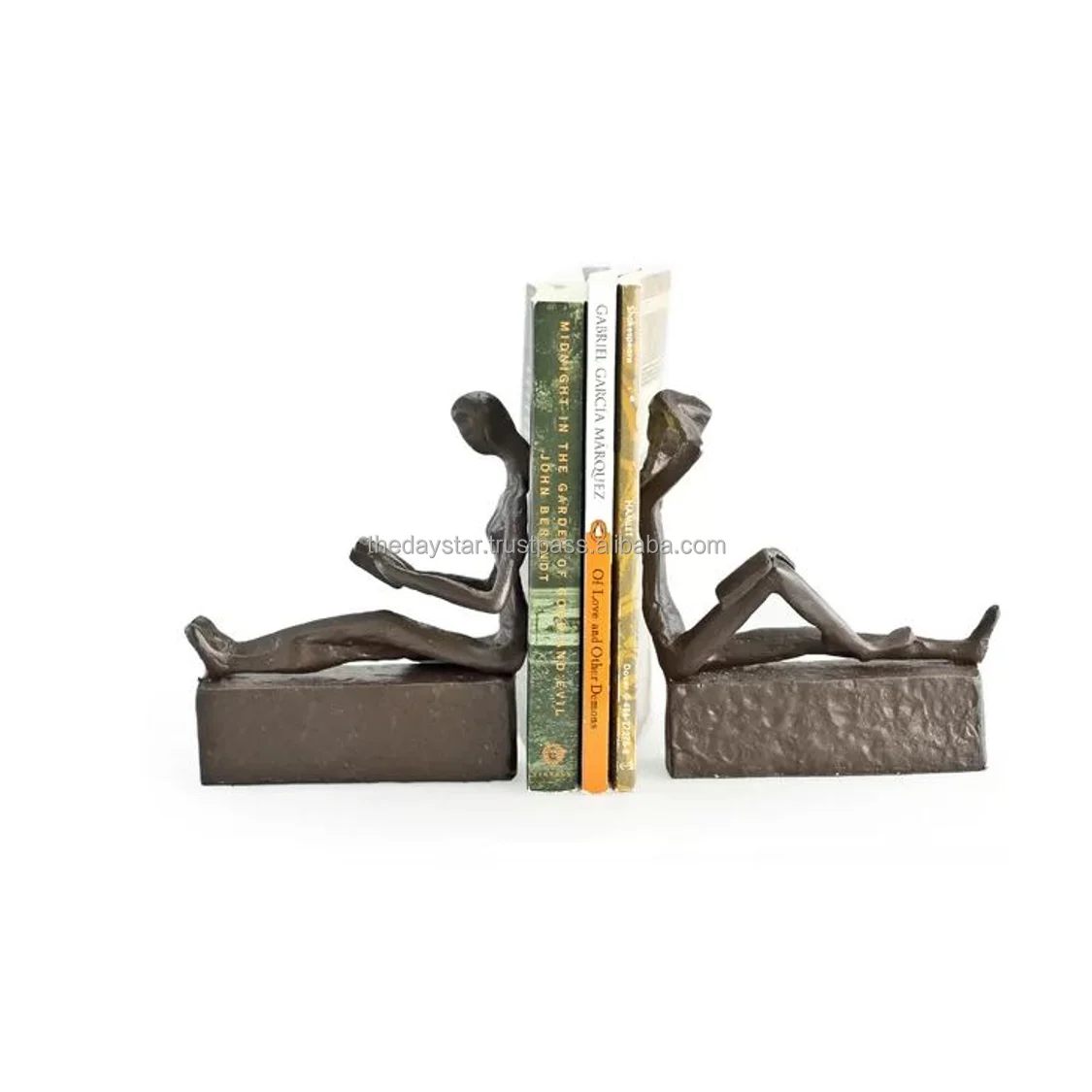 Customizable Modern And Unique Design Metal Iron Abstract Bookends, Non-Skid Book Holders Or Desk Organizer