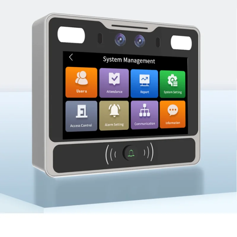 AI Cloud software 5 Inches IPS Full View HD Screen Punch Multi-Face Card RFID SDK Face Recognition Access Control System
