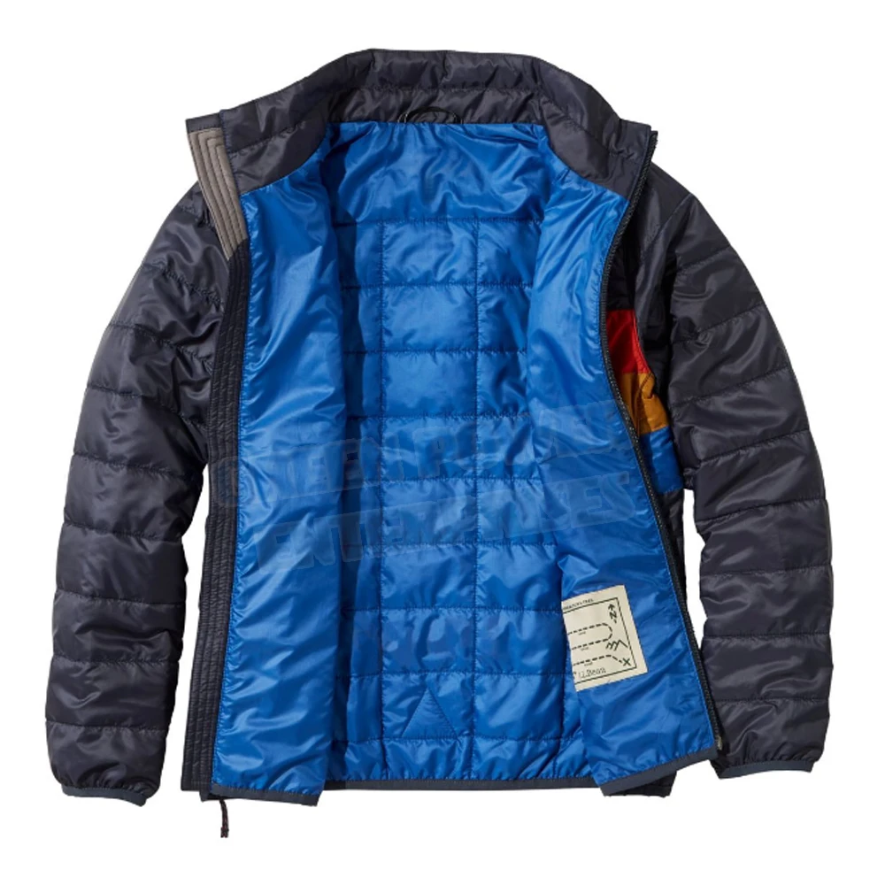 custom men 100% nylon lightweight winter warm synthetic fill short goose down puffer jacket for men