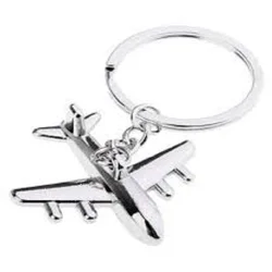 Handmade metal aluminium airplane shape key ring