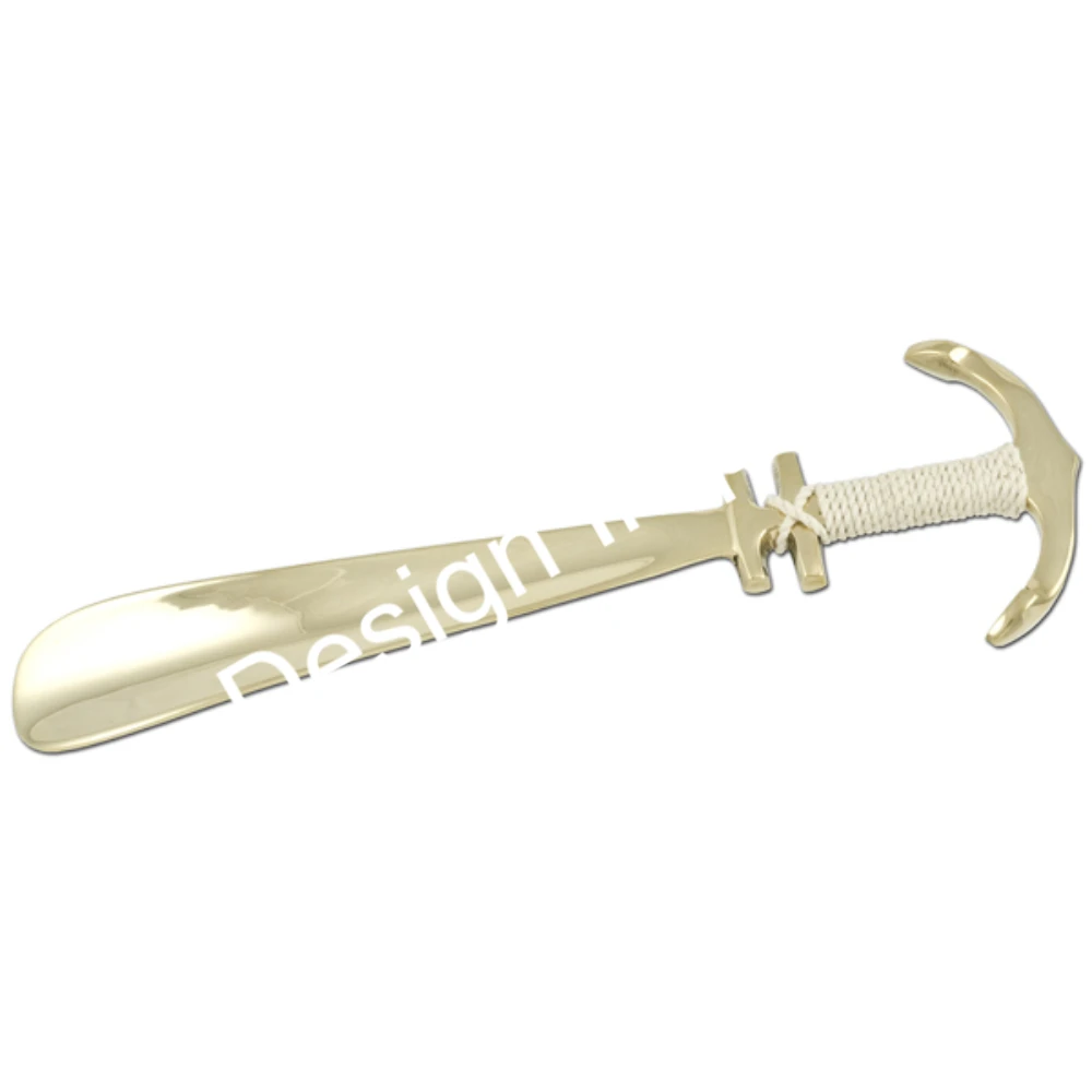 Super Gold Shoehorn Stick With Nautical Ship Wheel Handle Hot Selling Mens & Womens Shoe Wearer Metal Elegant Heels Lifter Stick