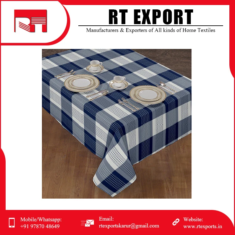 100% Pure Cotton Hotel Dining Tablecloths Beautiful Embroidered Wedding Decorative Table Cloths for Sale