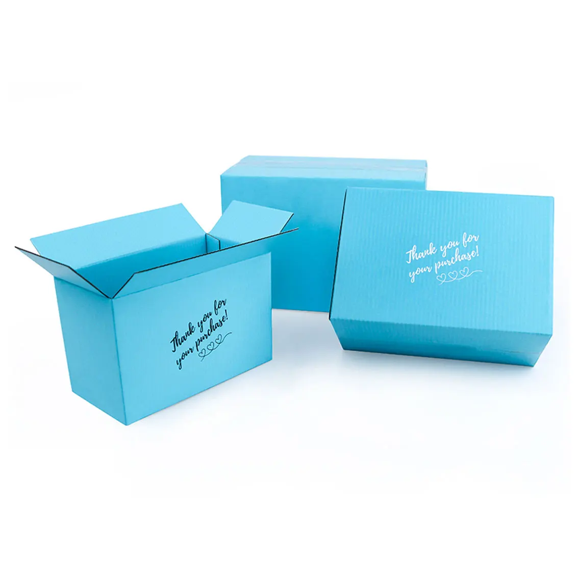 Blue Gift Box Three-layer Corrugated Paper Packaging Transportation Storage Carton Customized Size And Printed Logo