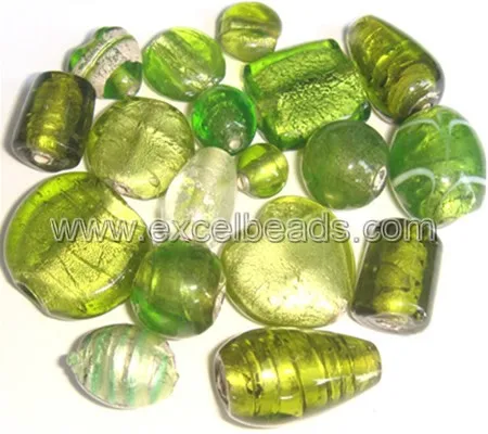 wholesale silver foil winding wire transfer beads murano glass beads for jewelry making