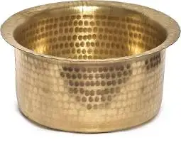 Brass Gold Brass Hammered Chocolate Bowl gold plated & silver bowl