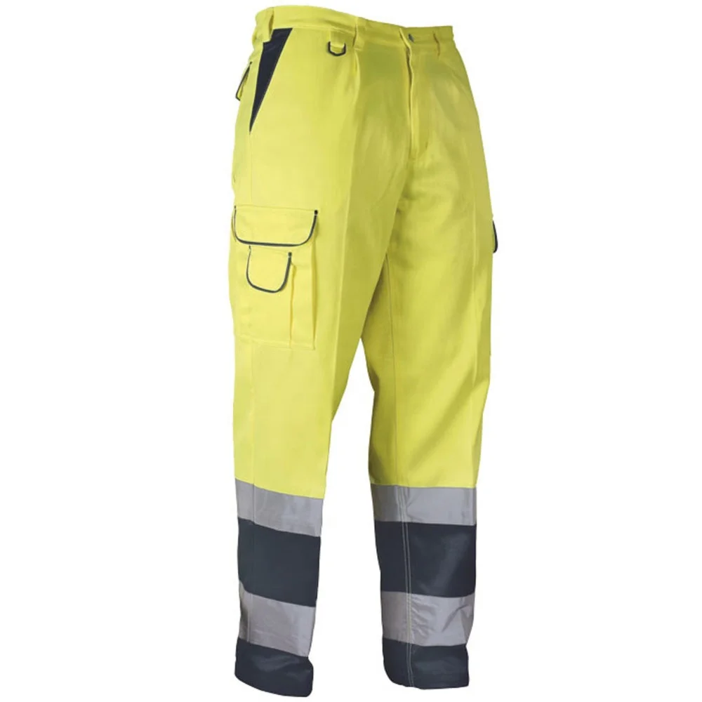 New Men High Visibility Reflective Safety Work pants\hi vis Working Cargo Pants