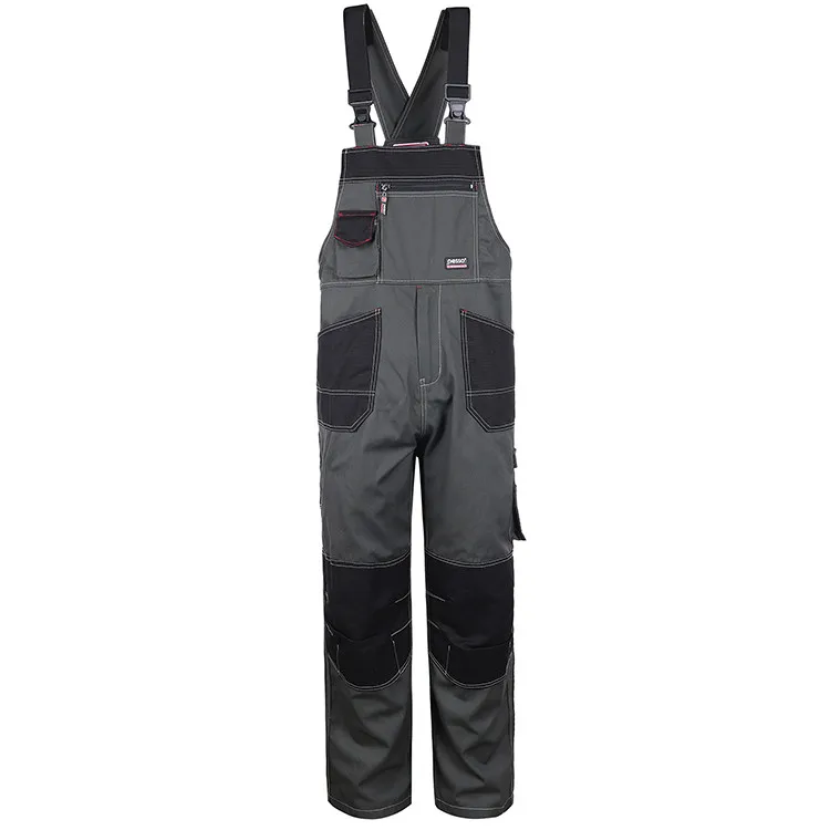 Heavy Duty Work Bib and Brace Overalls with Knee Pads Pockets work wearing bib overalls for men