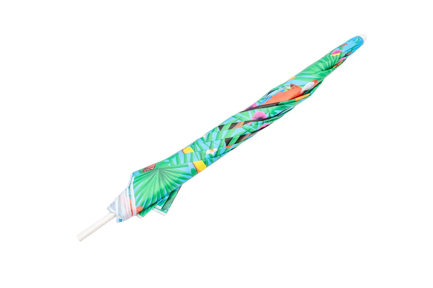 Tremendous Quality 2m Tropical Parrots Digital Canvas Pattern Portable 140gm Custom Beach Umbrella 2m Beach Umbrella