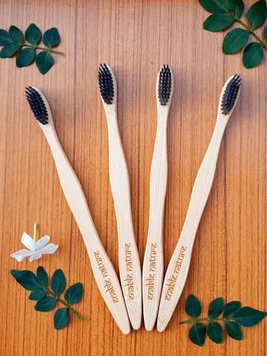 Toothpick 100 % Healthy Eco Organic Charcoal Bamboo Toothbrush
