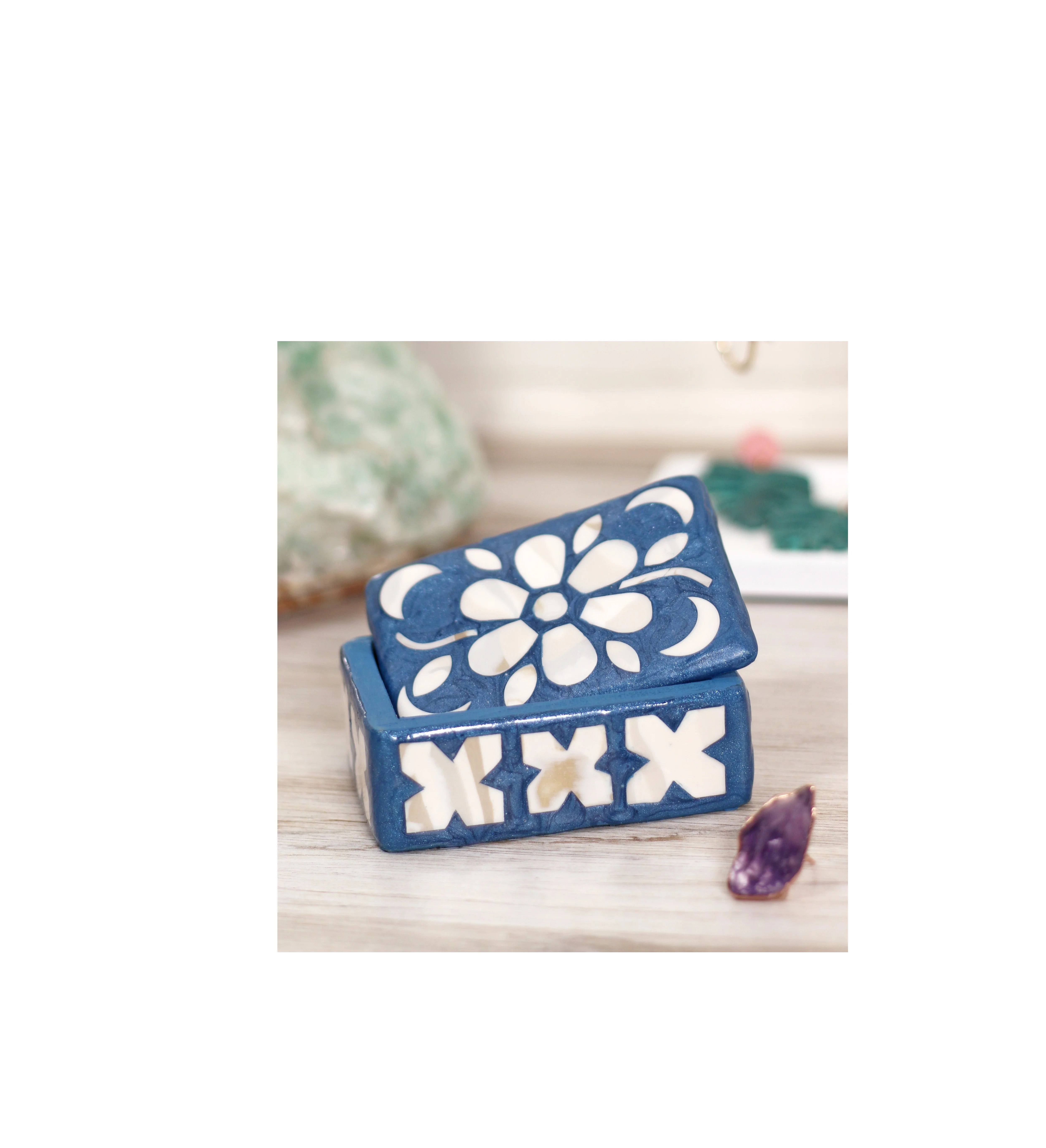 Box Resin & Wooden Brass Inlay Bone Decorative Box Jewellery Package Custom Ring Boxes with Sale