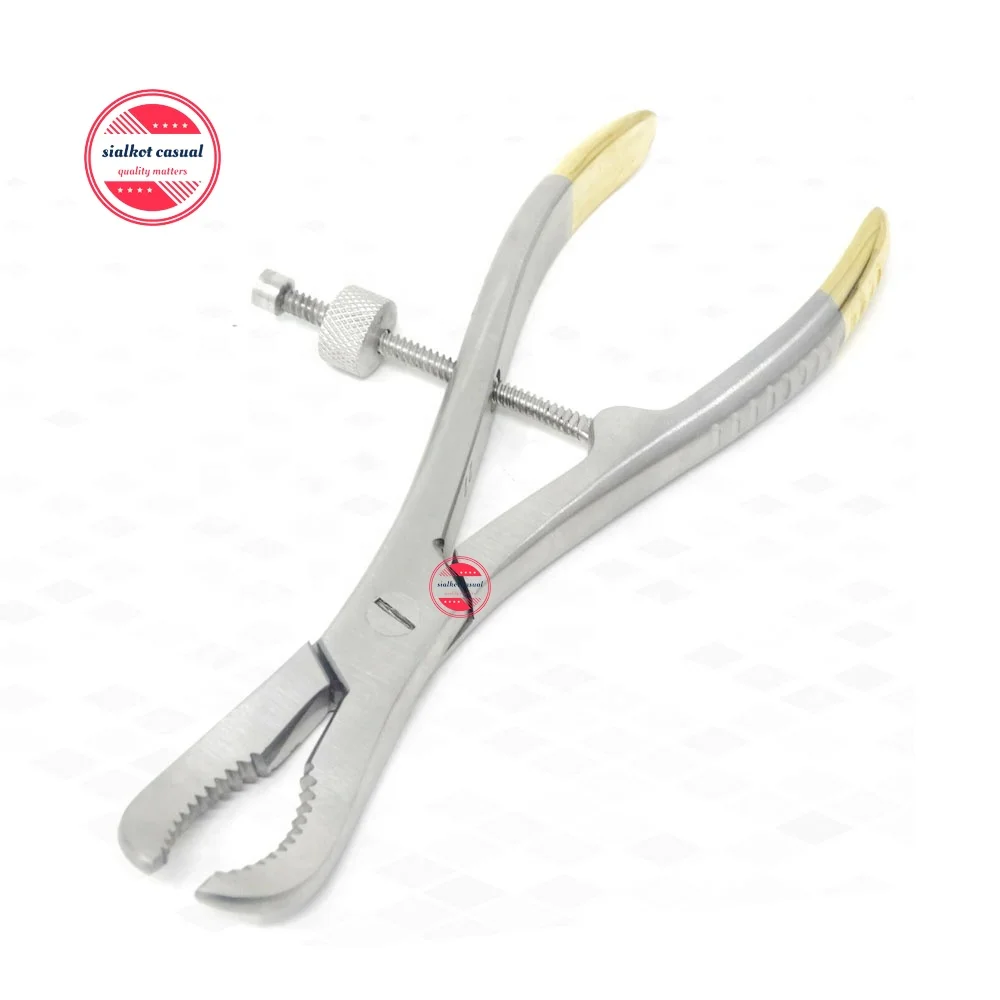 Bone Holding Forceps 6 inch Reduction Curved Serrated Jaw with Speed Lock Surgical  Orthopedic Instruments