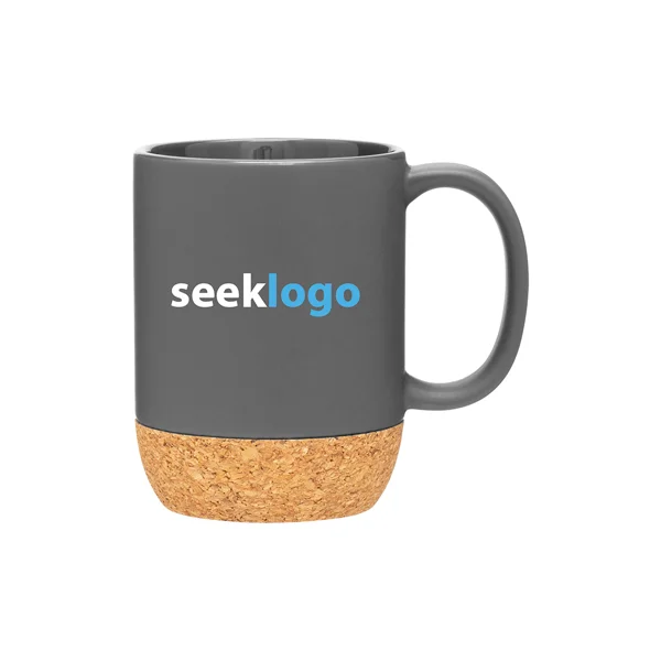 13 oz Stoneware Mug with cork base - printed with your custom logo/shipped from and within the USA