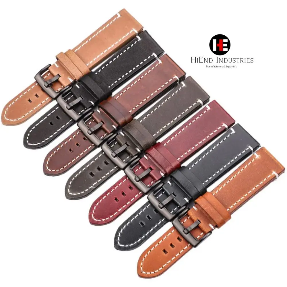 Vintage Genuine Leather Watchband 7 Colors Strap 18mm 20mm 22mm 24mm Women Men Cowhide Smart Watch Band Belt Accessories