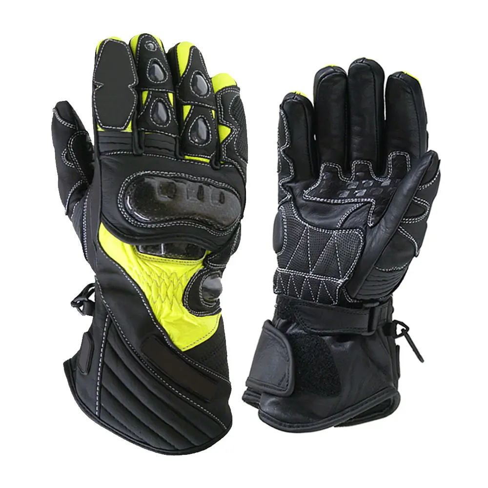 Motorcycle Gloves Winter Touch Screen Motorbike Long Leather High Speed Racing Gloves Cafe Racer Bike Riding Hand Safety Gloves