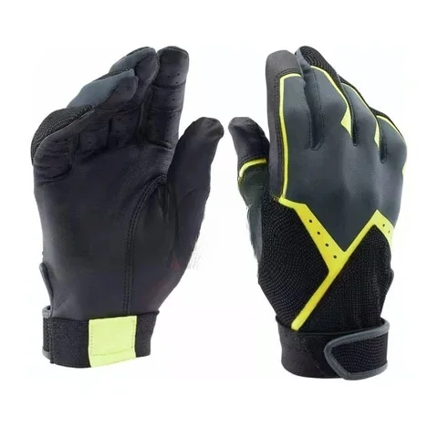 Custom Wholesale Panel New Plain leather baseball batting mittens  Cotton Men 3d Embroidery Logo Fitted Unisex Baseball Sports