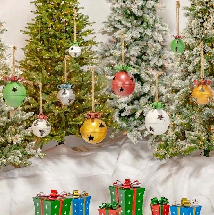 Luxury design large assorted colorful Christmas bells for Christmas tree home wall decoration x mas