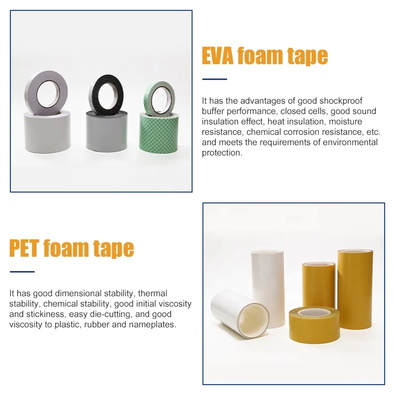 Strong Adhesive Foam Tape Double-sided Foam Sponge JT Adhesive Manufacturers Selling PE Acrylic Customized Double Sided 50 M