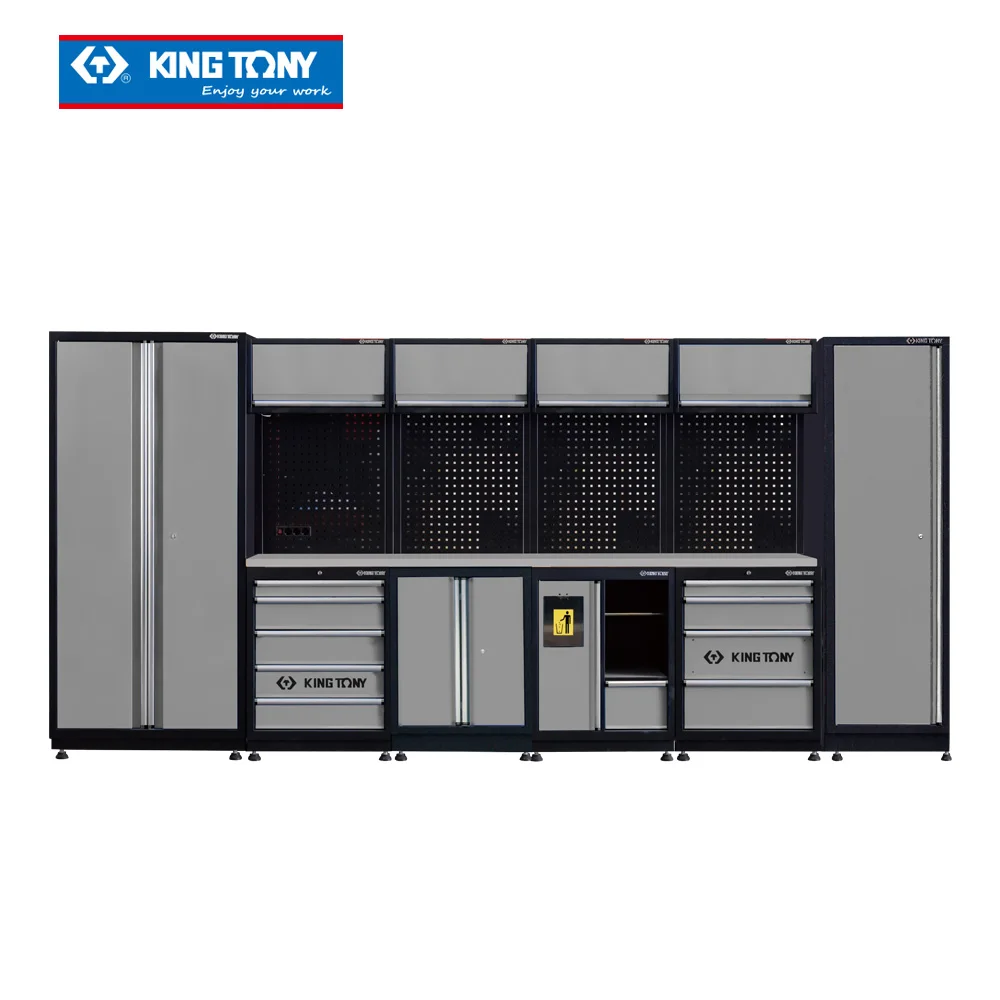 KING TONY Garage Series Storage Combination Tools Cabinet (black & gray) Metal Tool Cabinet 87D21X02SA-KG