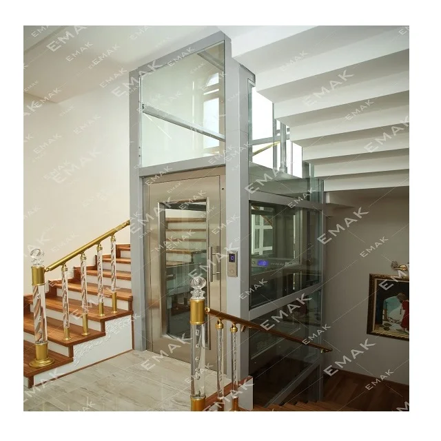 Emak Home Lift 2Stops 480kg Home Elevator Villa Lift House Lift Homelift MRL Gearless Traction