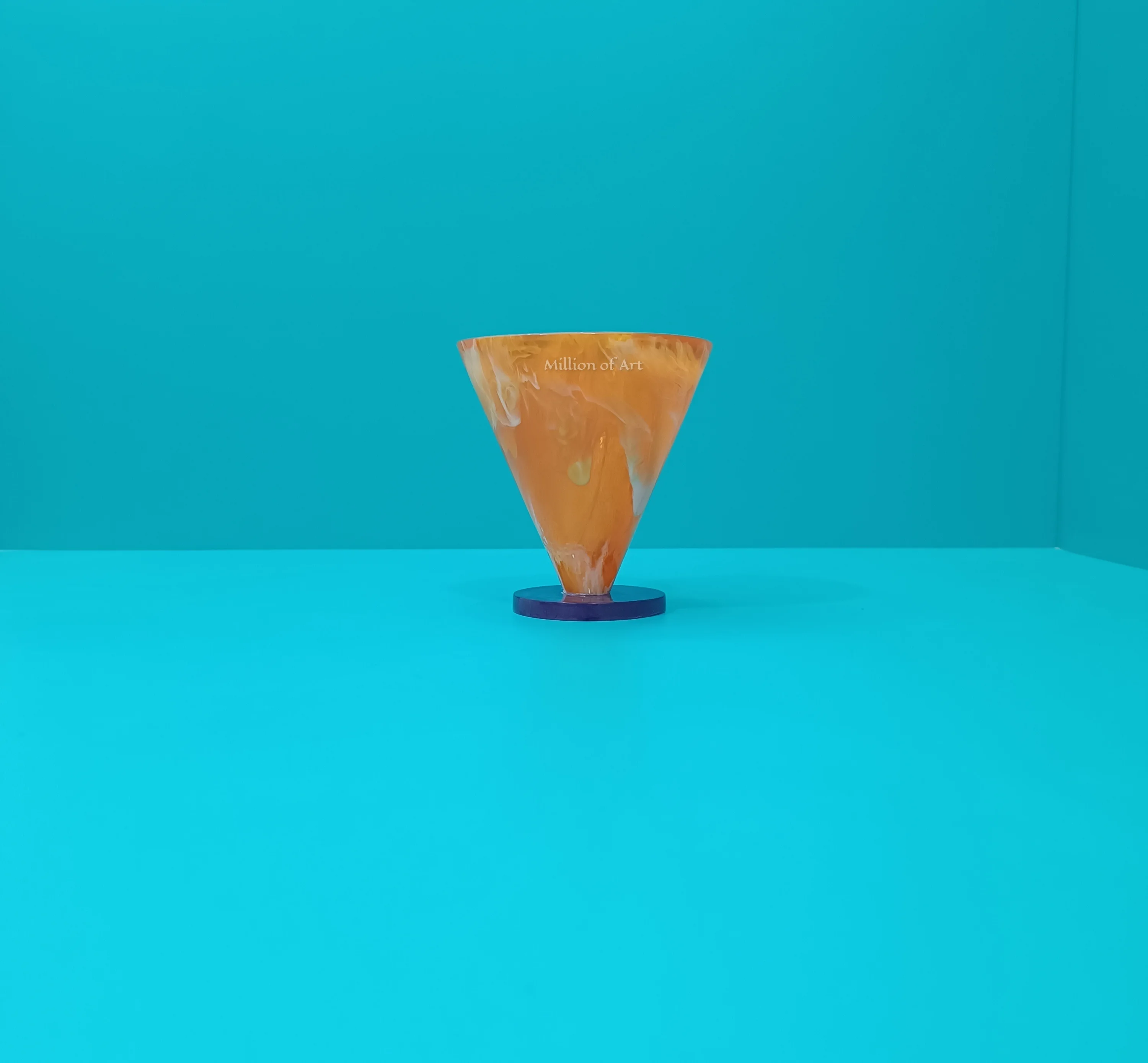 Полимерная декоративная конусная Цветочная ваза для террасы и сада, глянцевый вид, для улицы и дома, для украшения отеля и дома, ржавчины, оранжевого цвета