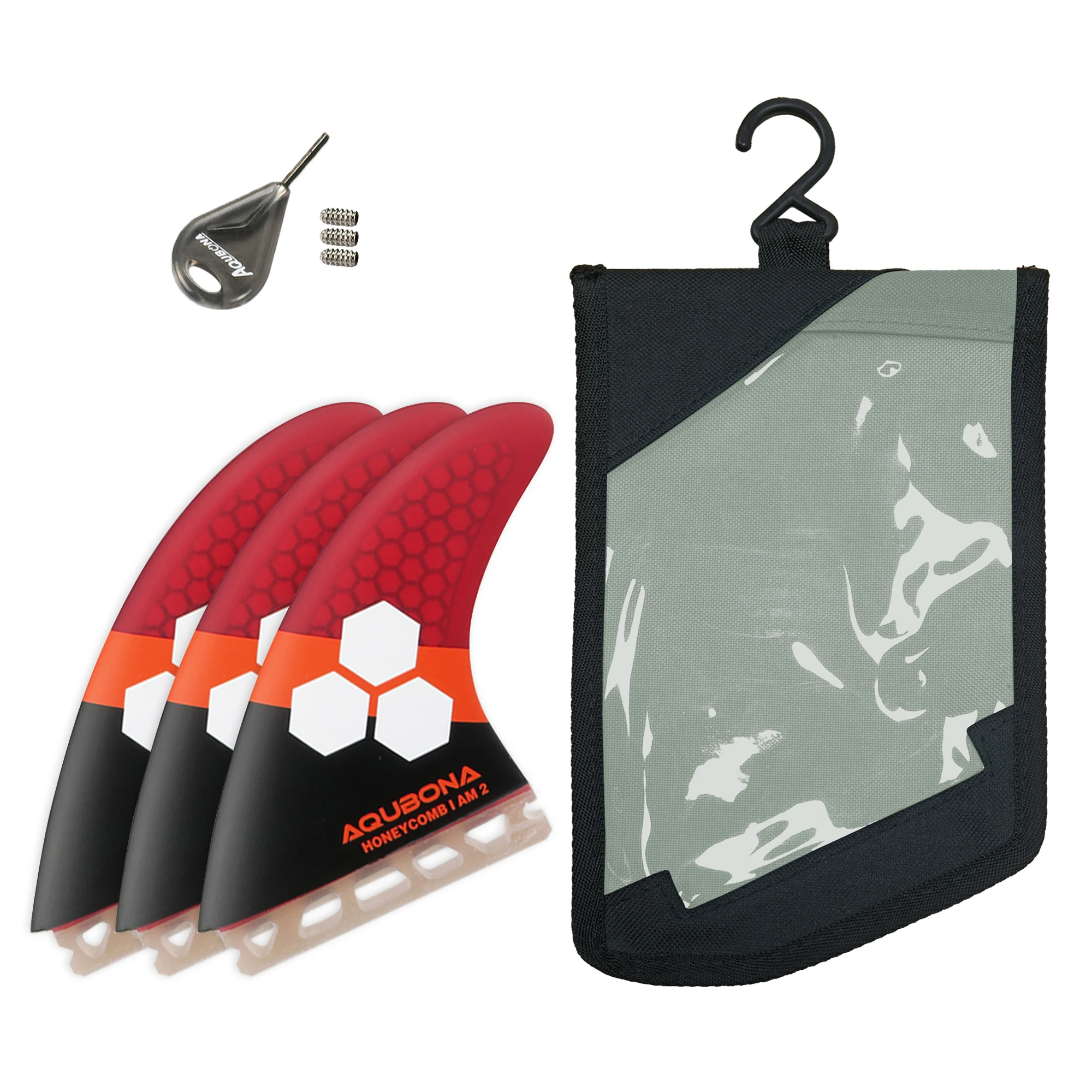 Single/Dual Tab Fins Surfboard Fiberglass 3 Set Fins for Surfing with Fin Bag Key Screw Multiple Colour