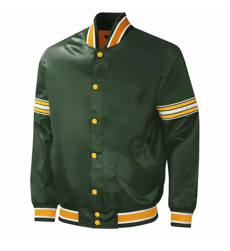 Men New Fashion Style Nylon Custom Color Satin Baseball Jacket Classic Design Varsity Jacket