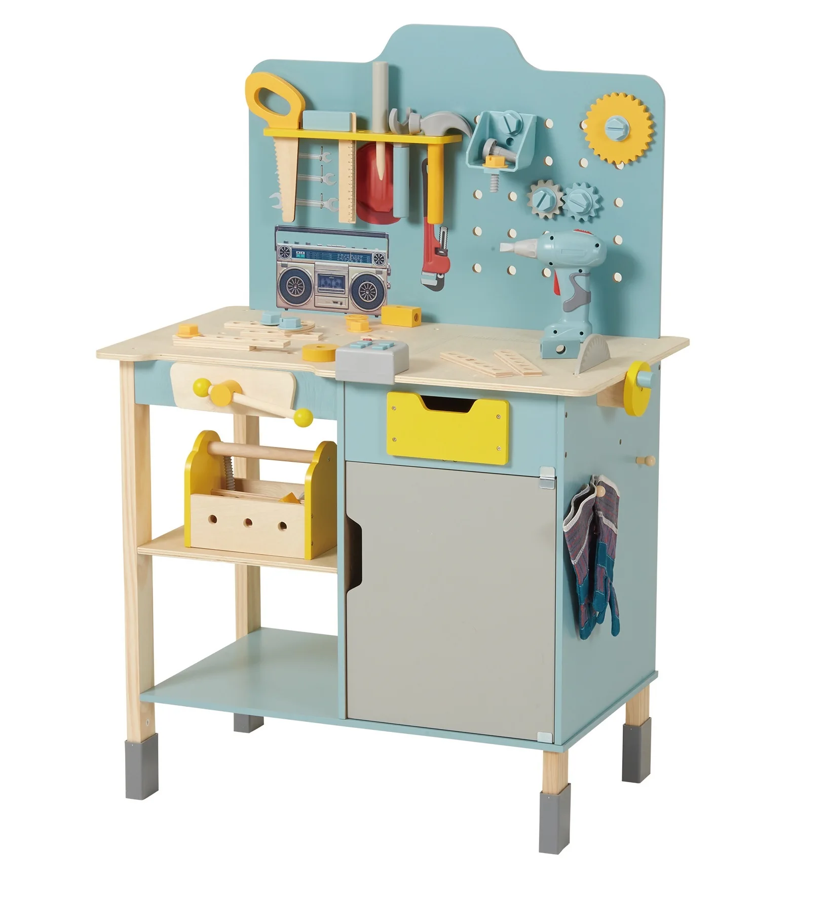 Wooden Workbench Exercise Educational Toys diy handicrafts Play Tool Workbench Set Handmade Baby Tools Table Toys DIY toy kits