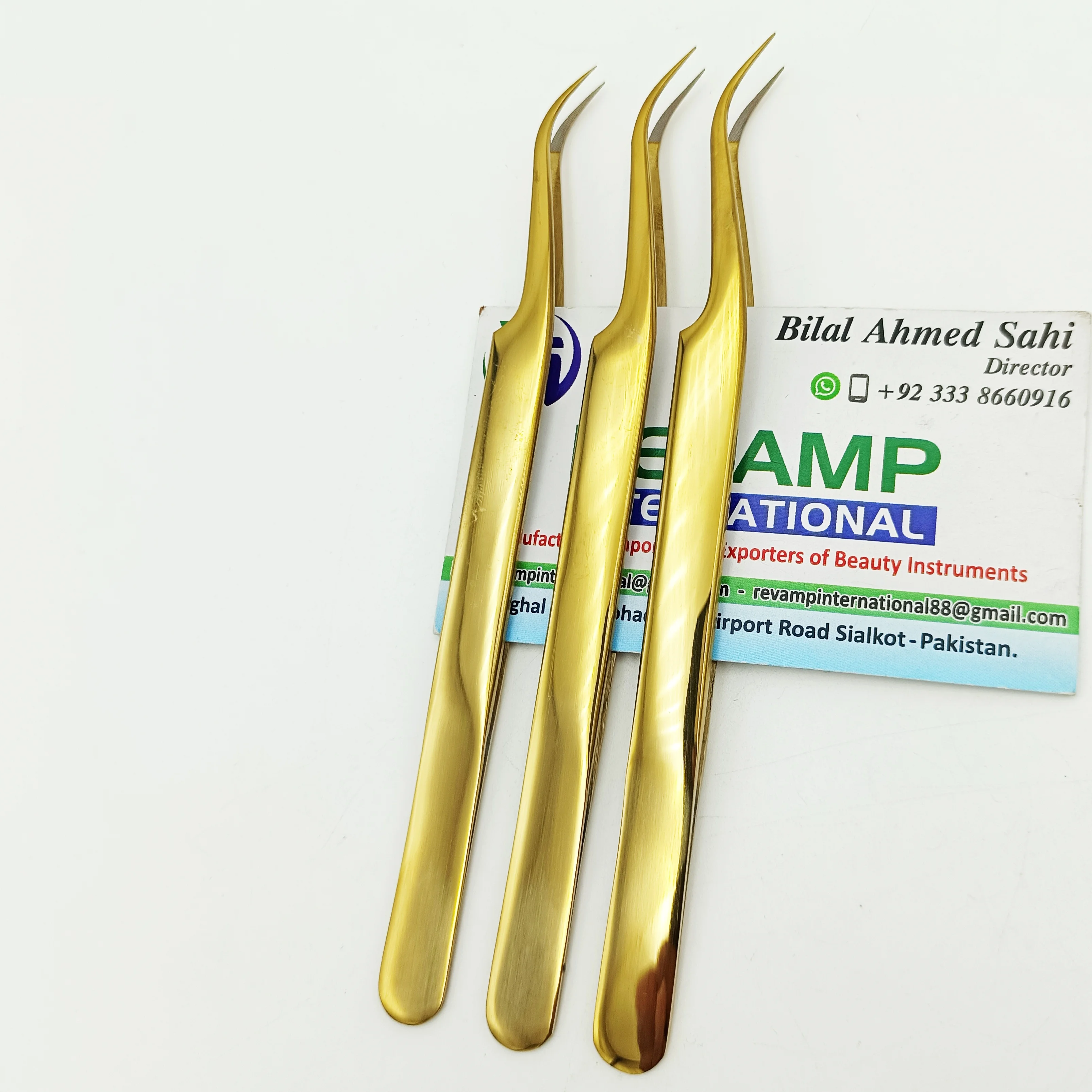 Hot Sale Gold Plated Curved Tip Lash Extension Tweezers For Isolation Sustainable Stainless Steel Fiber Tip Eyelash Tweezers