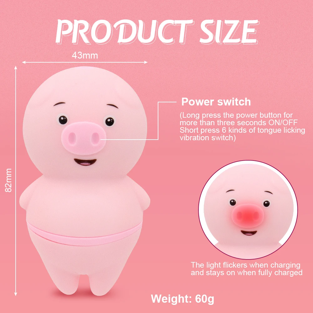 Tongue Lick Women Vibrator Clitoris Massage for Woman Female Masturbator Mini Vibrators Anal Shop Vagina Sex Toys Cute Pig