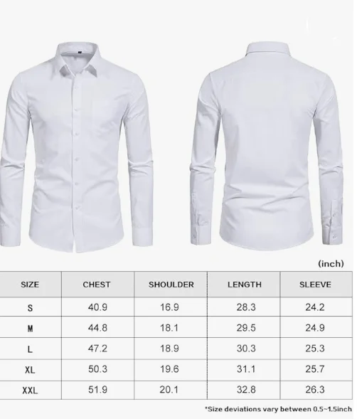 Belief Long Sleeve Button Up Shirts Solid Slim Fit Casual Business Formal Dress Shirt