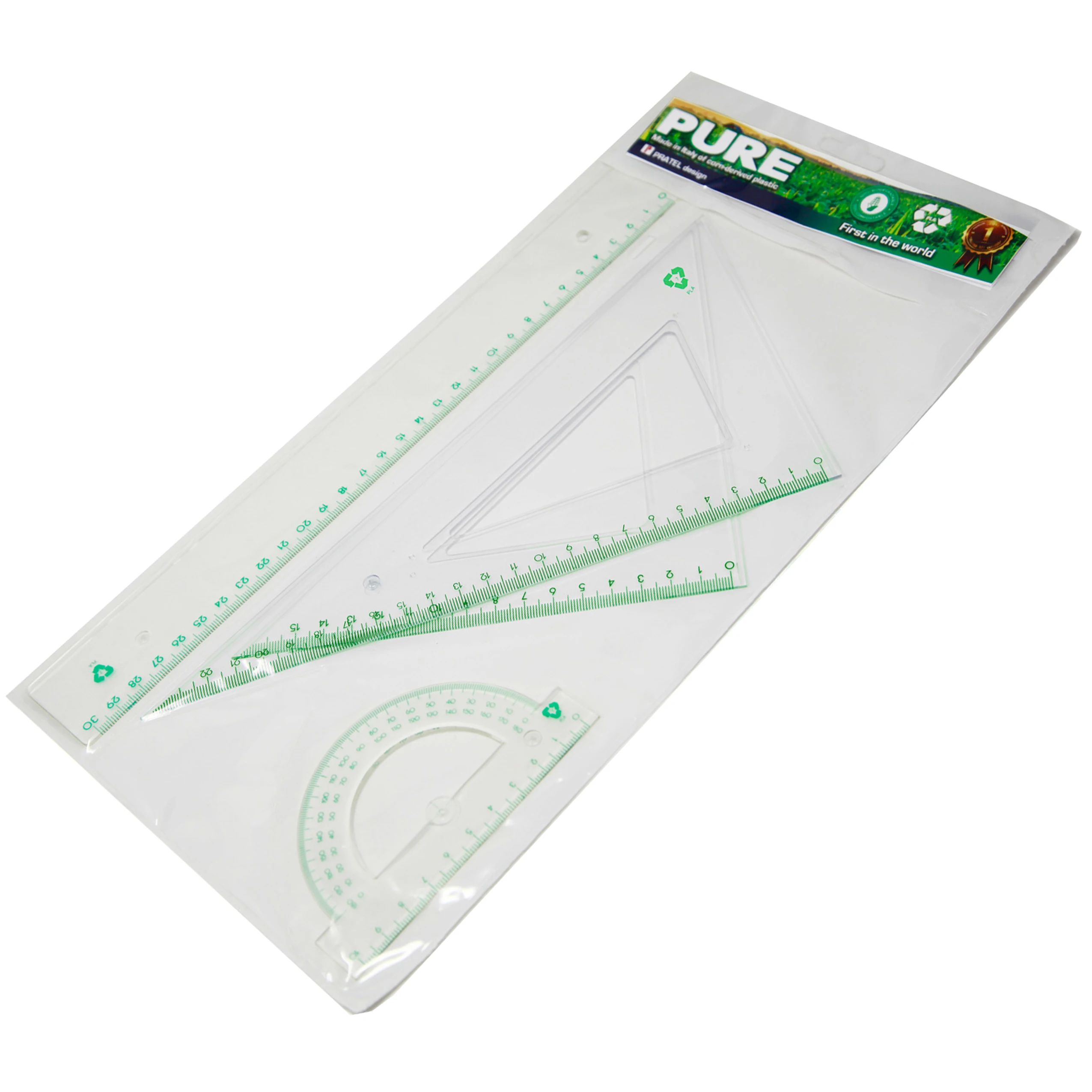 school transparent compostable PLA polylacticacid biodegradable plastic set 4 pieces for school