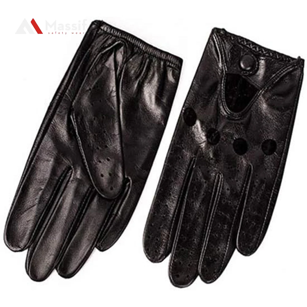 Industrial Double Palm Goatskin Grain Leather Driver Gloves, Keystone Thumb, Work Gloves Grain Leather Driver Gloves