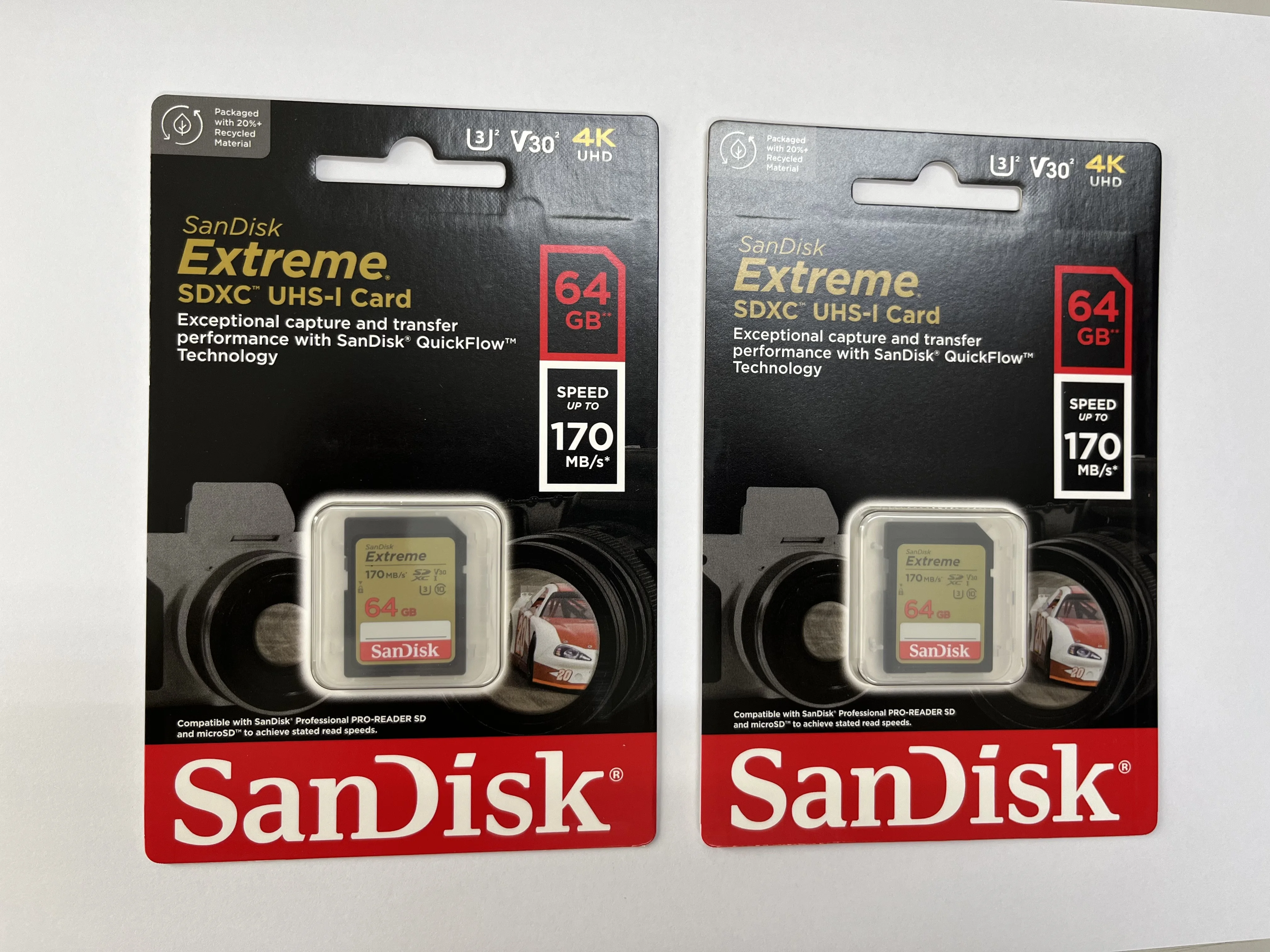 100% Оригинальный двойной флеш-накопитель Sandisk SDSDXV2-064G-GNCIN SD слот для карт памяти U3 V30 64 Гб R170W80