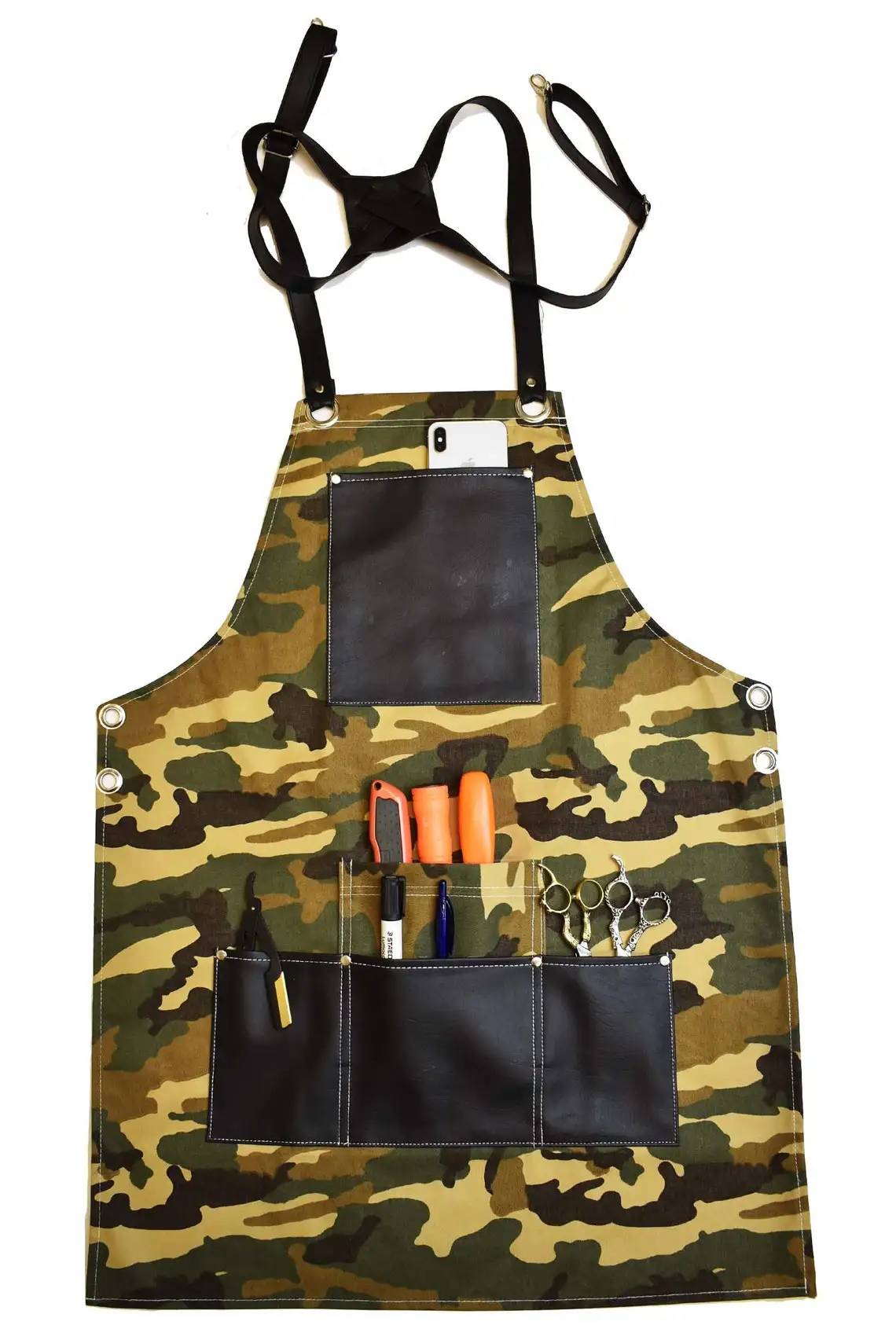 Barber Salon Apron |  Salon Hairdressers Professional Barber Cutting Tools Scissors Combs Razor Holder Adjustable Size Apron