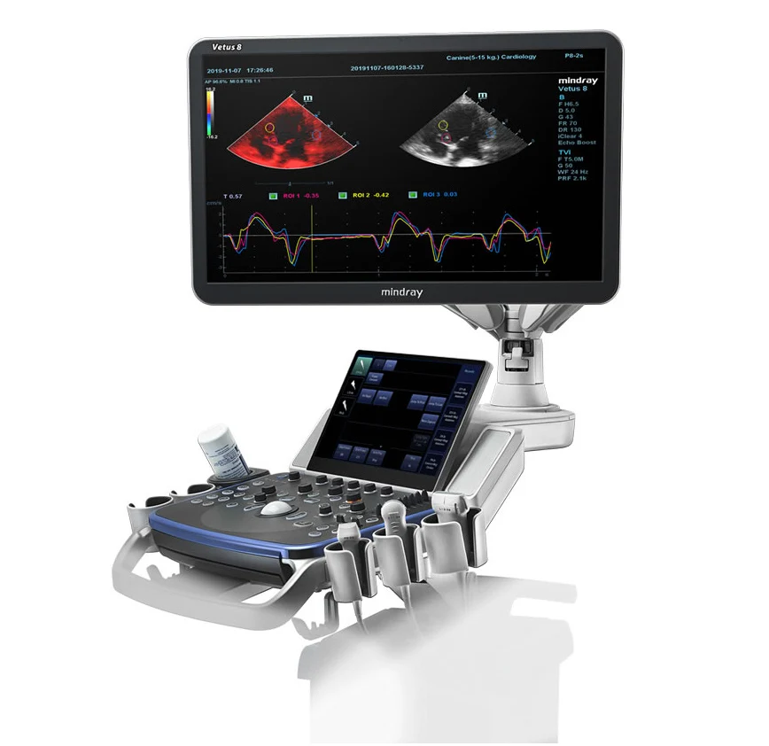 Mindray Vetus 8 Cart-Based Ultrasound Imaging System With Trolley For Veterinary/Animal/Vet Use